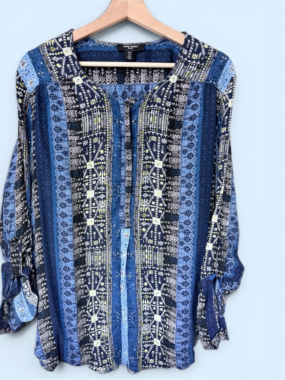 Nine West Jeans Boho Tunic Top XXL